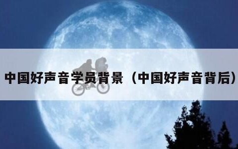 中国好声音学员背景（中国好声音背后）