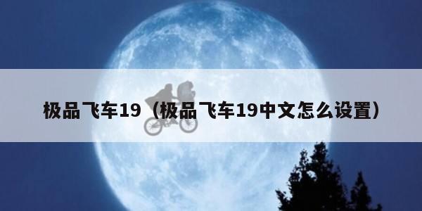 极品飞车19（极品飞车19中文怎么设置）