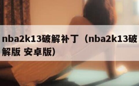 nba2k13破解补丁（nba2k13破解版 安卓版）