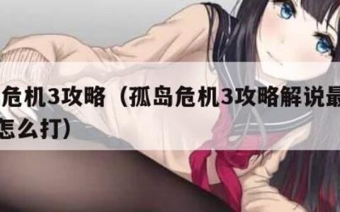 孤岛危机3攻略（孤岛危机3攻略解说最终boss怎么打）