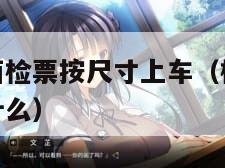 检票员用下面检票按尺寸上车（检票的时候检票员应该说什么）