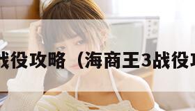 海商王3战役攻略（海商王3战役攻略大全）