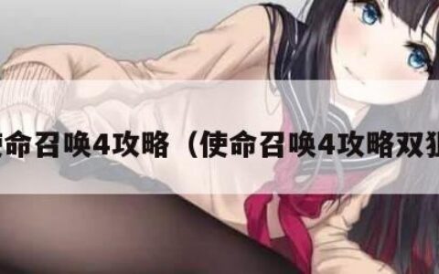 使命召唤4攻略（使命召唤4攻略双狙）