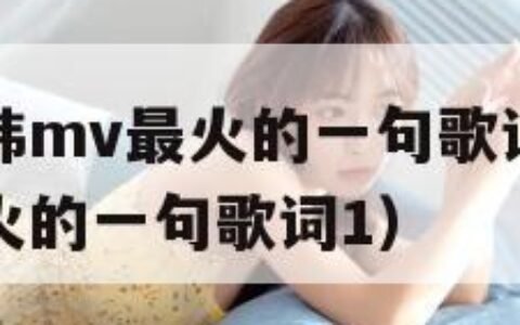 欧美mv日韩mv最火的一句歌词（欧美mv日韩mv最火的一句歌词1）