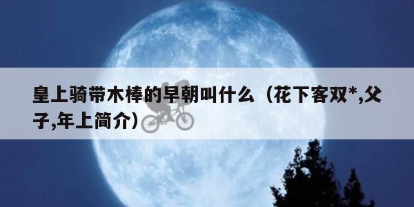 皇上骑带木棒的早朝叫什么（花下客双*,父子,年上简介）