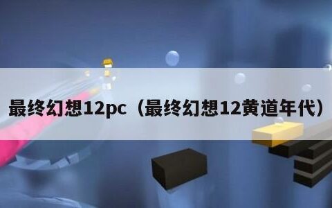 最终幻想12pc（最终幻想12黄道年代）