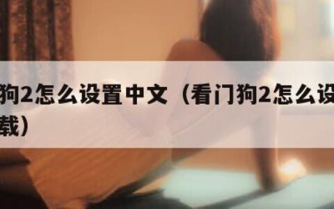 看门狗2怎么设置中文（看门狗2怎么设置中文下载）