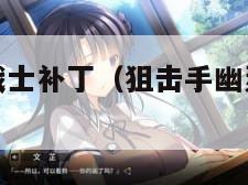 狙击手幽灵战士补丁（狙击手幽灵战士补丁怎么用）