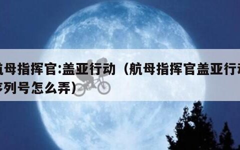 航母指挥官:盖亚行动（航母指挥官盖亚行动序列号怎么弄）