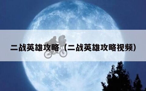 二战英雄攻略（二战英雄攻略视频）