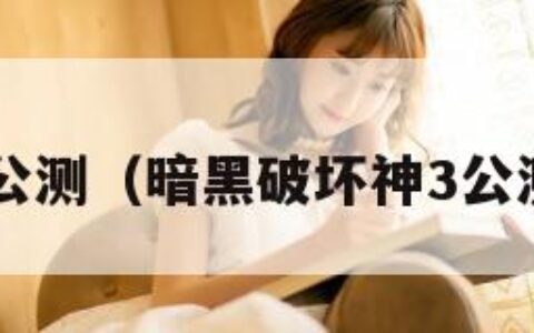 暗黑3公测（暗黑破坏神3公测时间）