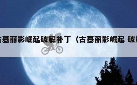 古墓丽影崛起破解补丁（古墓丽影崛起 破解）