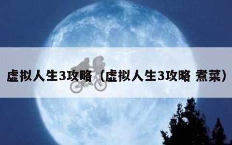 虚拟人生3攻略（虚拟人生3攻略 煮菜）