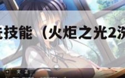 火炬之光2洗技能（火炬之光2洗技能药水多少钱）