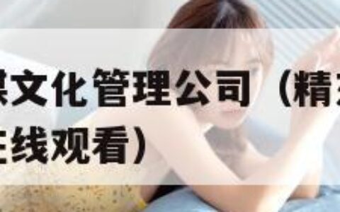 精东影视传媒文化管理公司（精东影视传媒文化管理公司在线观看）