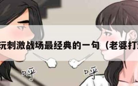 老婆玩刺激战场最经典的一句（老婆打游戏）