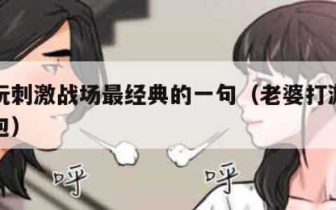 老婆玩刺激战场最经典的一句（老婆打游戏吗表情包）