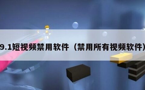 9.1短视频禁用软件（禁用所有视频软件）