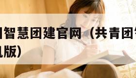 网上共青团智慧团建官网（共青团智慧团建官网入口手机版）
