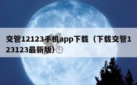 交管12123手机app下载（下载交管123123最新版）
