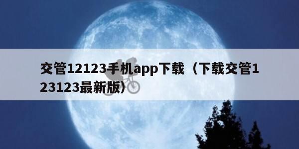 交管12123手机app下载（下载交管123123最新版）