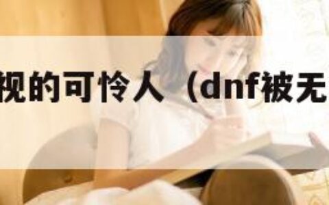 dnf被无视的可怜人（dnf被无视的可怜人是谁）
