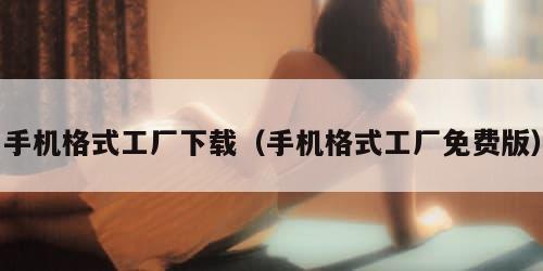 手机格式工厂下载（手机格式工厂免费版）