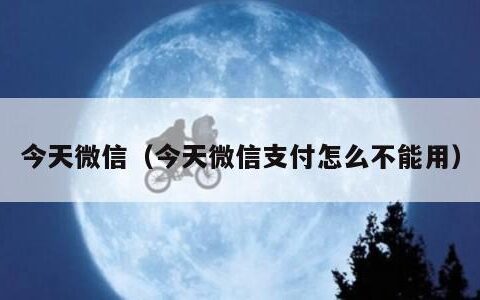 今天微信（今天微信支付怎么不能用）