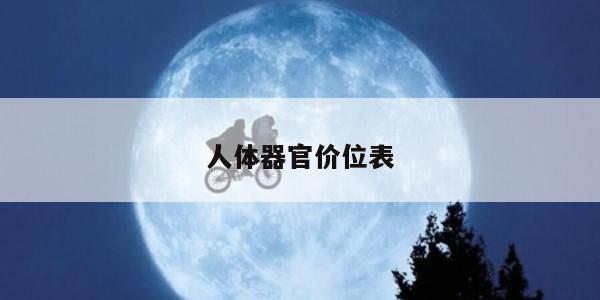 人体器官价位表