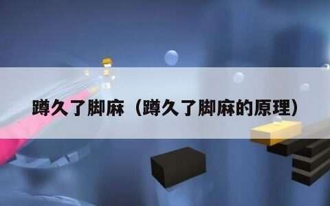 蹲久了脚麻（蹲久了脚麻的原理）