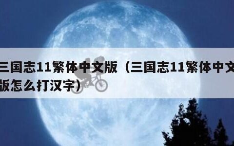 三国志11繁体中文版（三国志11繁体中文版怎么打汉字）