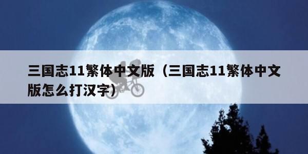 三国志11繁体中文版（三国志11繁体中文版怎么打汉字）