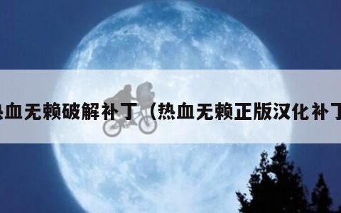 热血无赖破解补丁（热血无赖正版汉化补丁）