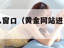 黄金网站进入窗口（黄金网站进入窗口不用下载）