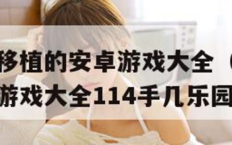 桃子汉化组移植的安卓游戏大全（桃子汉化组移植的安卓游戏大全114手几乐园）