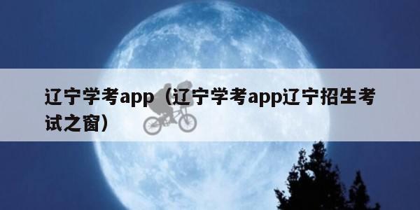 辽宁学考app（辽宁学考app辽宁招生考试之窗）