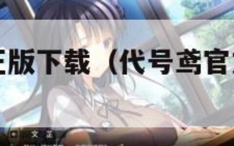 代号鸢官方正版下载（代号鸢官方正版下载中文）