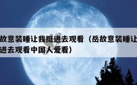 岳故意装睡让我挺进去观看（岳故意装睡让我挺进去观看中国人爱看）