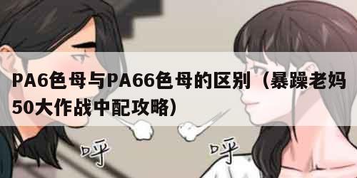 PA6色母与PA66色母的区别（暴躁老妈50大作战中配攻略）