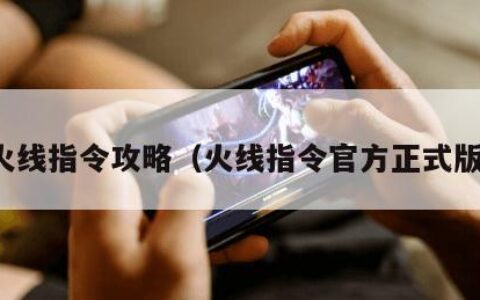 火线指令攻略（火线指令官方正式版）
