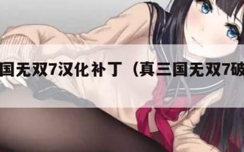 真三国无双7汉化补丁（真三国无双7破解补丁）