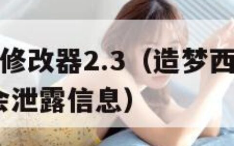 造梦西游2修改器2.3（造梦西游2修改器用了会不会泄露信息）