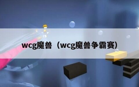 wcg魔兽（wcg魔兽争霸赛）
