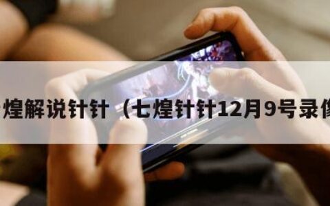 七煌解说针针（七煌针针12月9号录像）