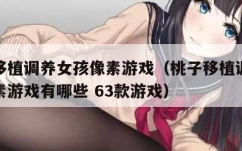 桃子移植调养女孩像素游戏（桃子移植调养女孩像素游戏有哪些 63款游戏）