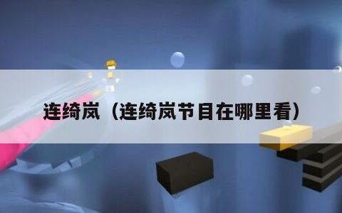 连绮岚（连绮岚节目在哪里看）
