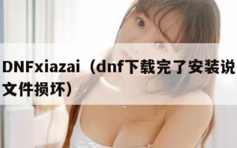 DNFxiazai（dnf下载完了安装说文件损坏）