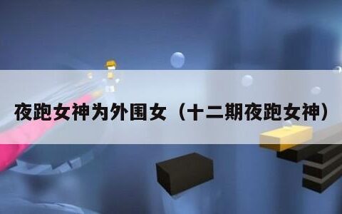 夜跑女神为外围女（十二期夜跑女神）