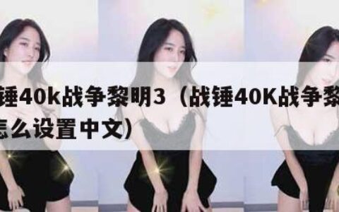 战锤40k战争黎明3（战锤40K战争黎明3怎么设置中文）