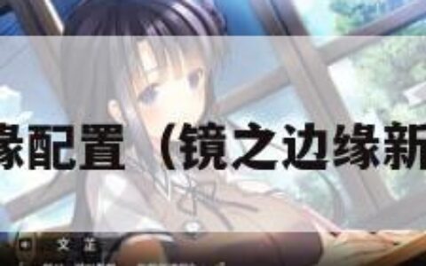 镜之边缘配置（镜之边缘新手教程）